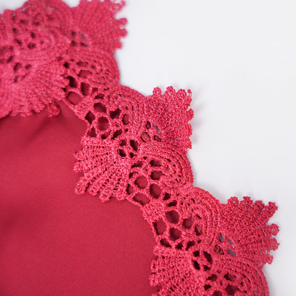 Satin Floral Lace Dress Mini Slip Nightwear