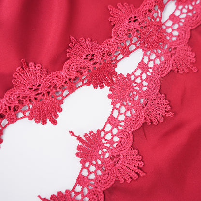 Satin Floral Lace Dress Mini Slip Nightwear