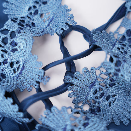 Satin Floral Lace Pajamas Set Nightwear