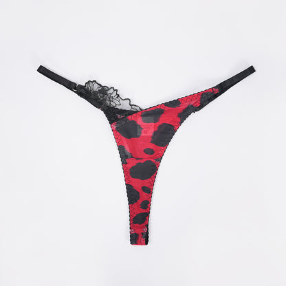 Leopard Print Embroidered Bra Panty Set