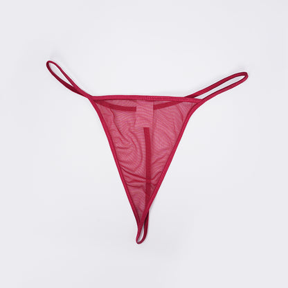 Red Sheer Mesh Lingerie Bra Panty Dress Set