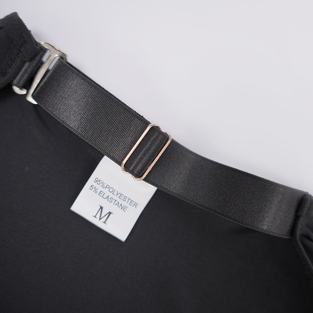 Black Sheer Mesh Bodysuit Dress Set