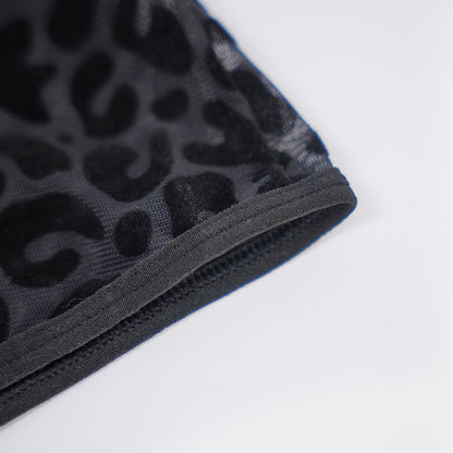 Leopard Print Fringe Daring Cutout Bodysuit