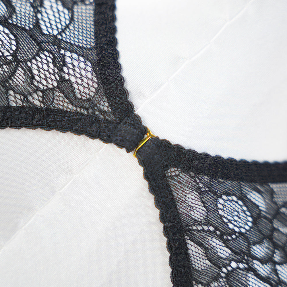 Fringe Sheer Halter Top Panty Set