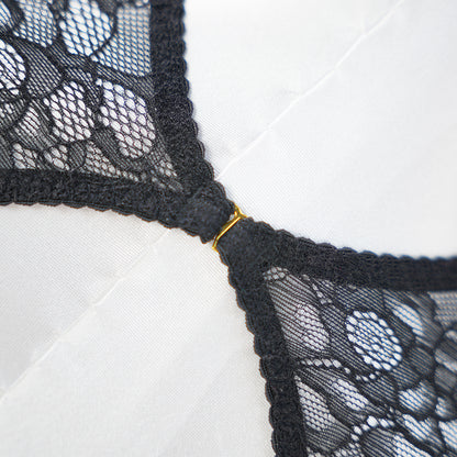 Fringe Sheer Halter Top Panty Set