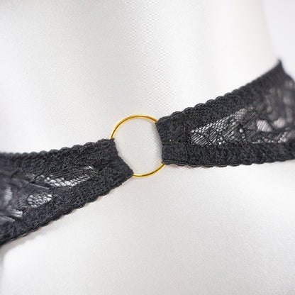 Fringe Sheer Halter Top Panty Set