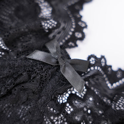 Sheer Black Lace Slip Dress