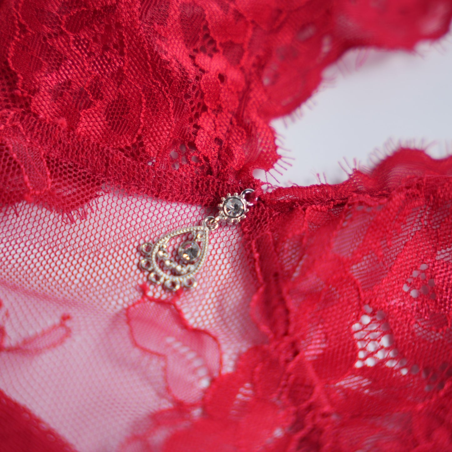 Red Lace See-through Lingerie Dress