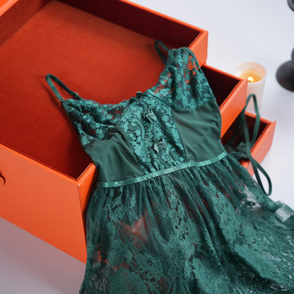 Spaghetti Strap Lace Babydoll Dress