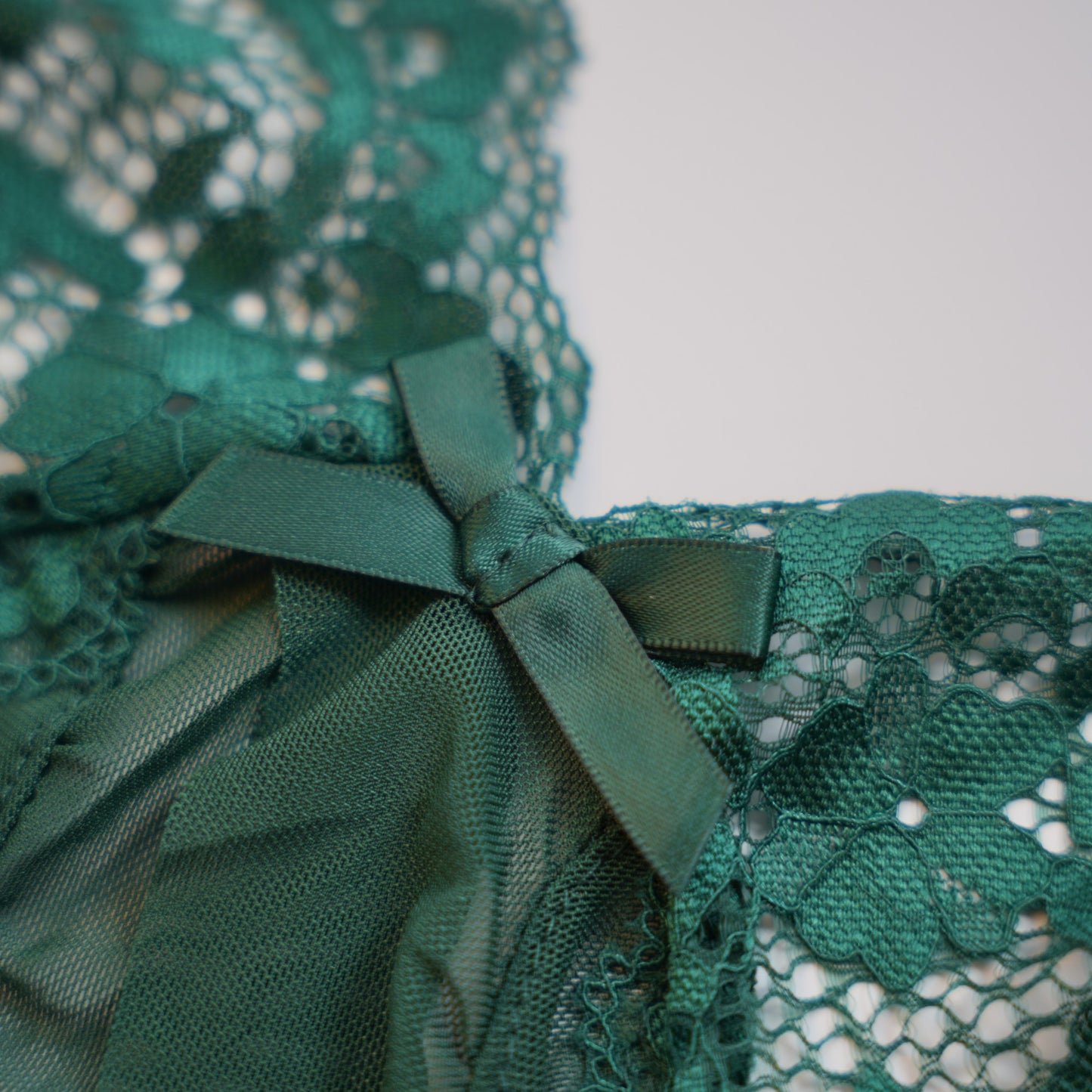 Green Full-body Lace Top Panty Set