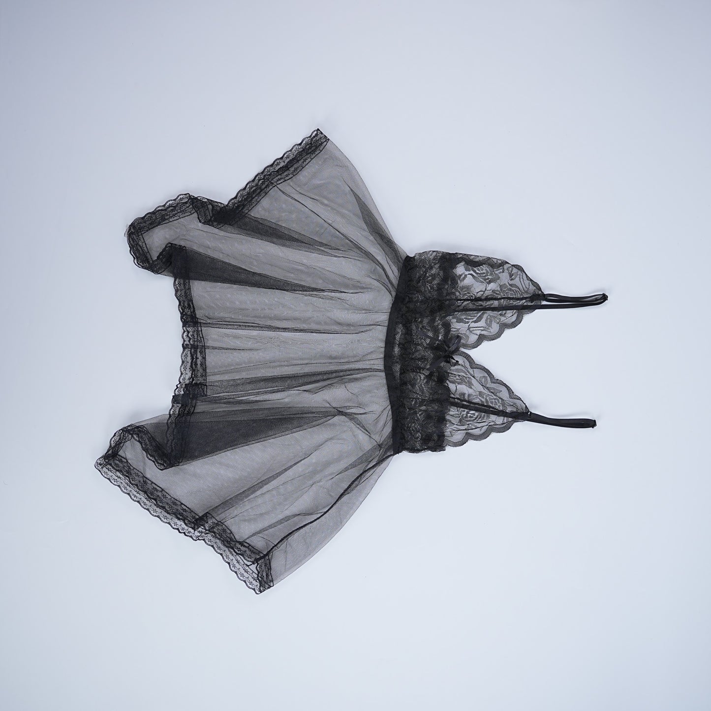 Full-body Lace See-through Top Thong Set