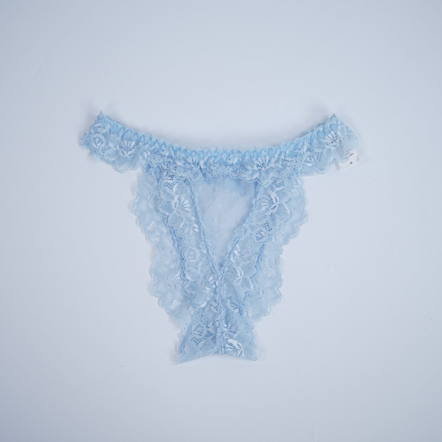 Vintage Polka Dot Light Blue Lace Bra & Panty Sets