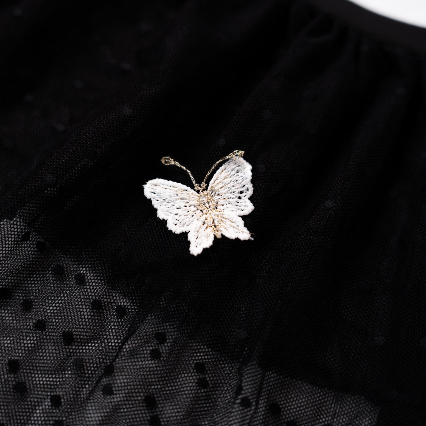 Black Lace Butterfly Embroidery Bra & Panty Set