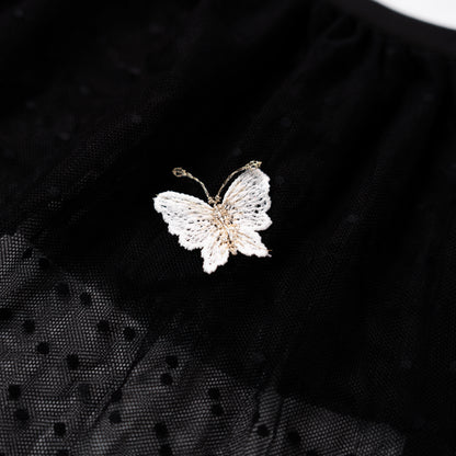 Black Lace Butterfly Embroidery Bra & Panty Set