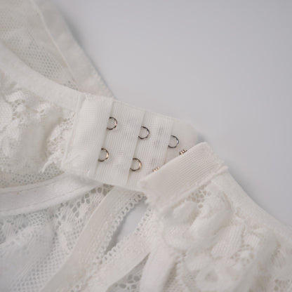 White Floral Lace Teddy Bodysuit