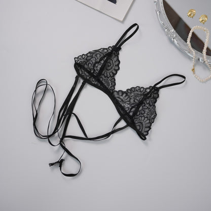 Lace Hollow Splicing Bra & Panty Set