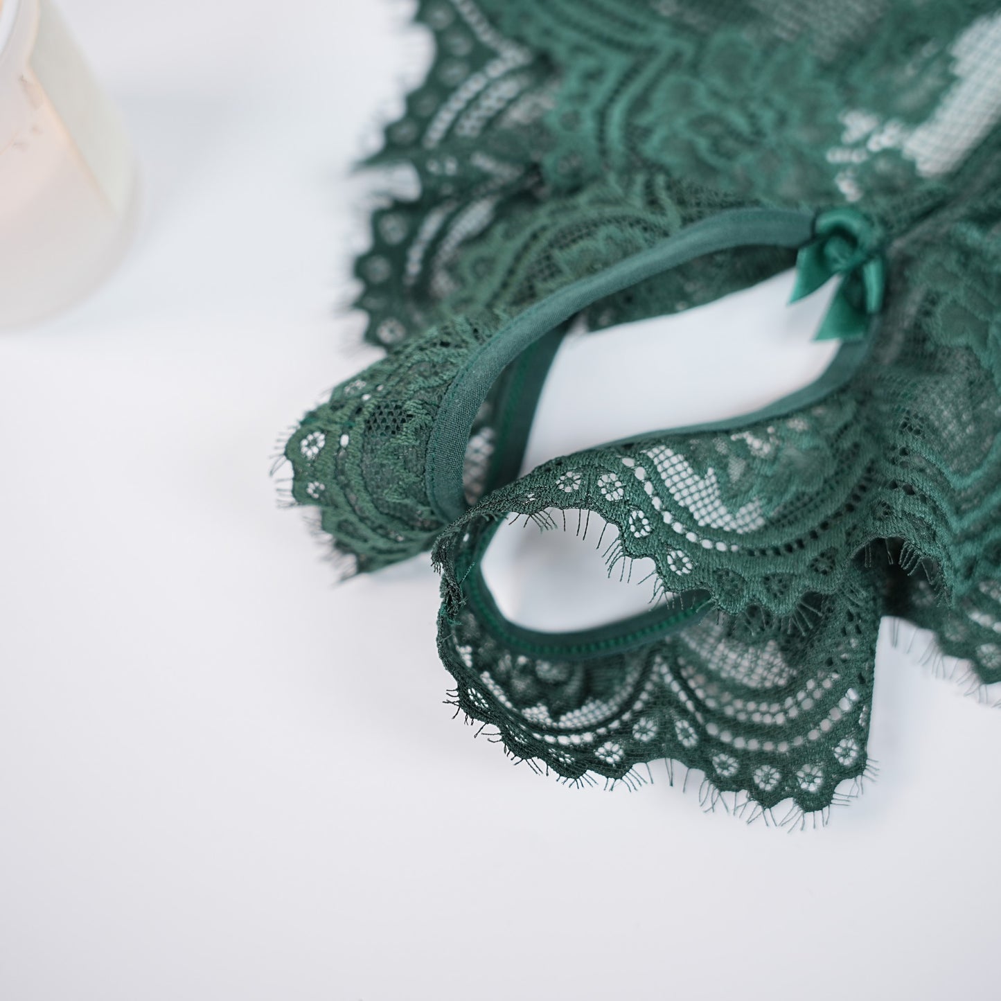 Green Floral Lace Mesh Bodysuit