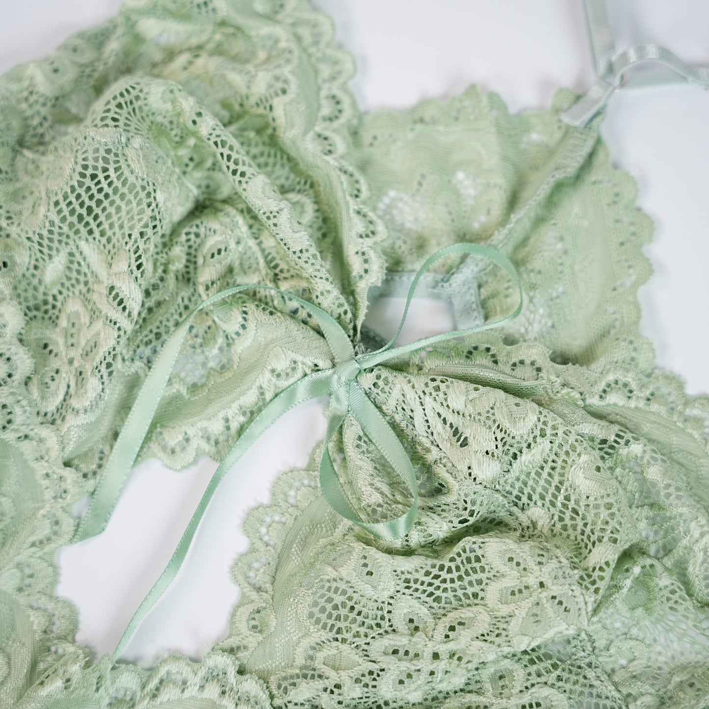 Light Green Lace Seethrough Bodysuit