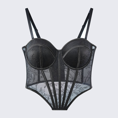 Black Floral Lace Sculpting Corset
