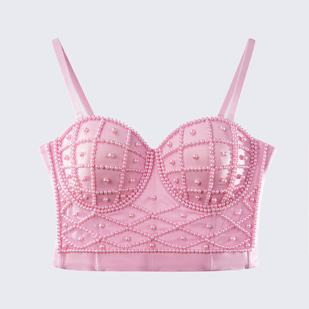 Pearl-Embellished Bustier