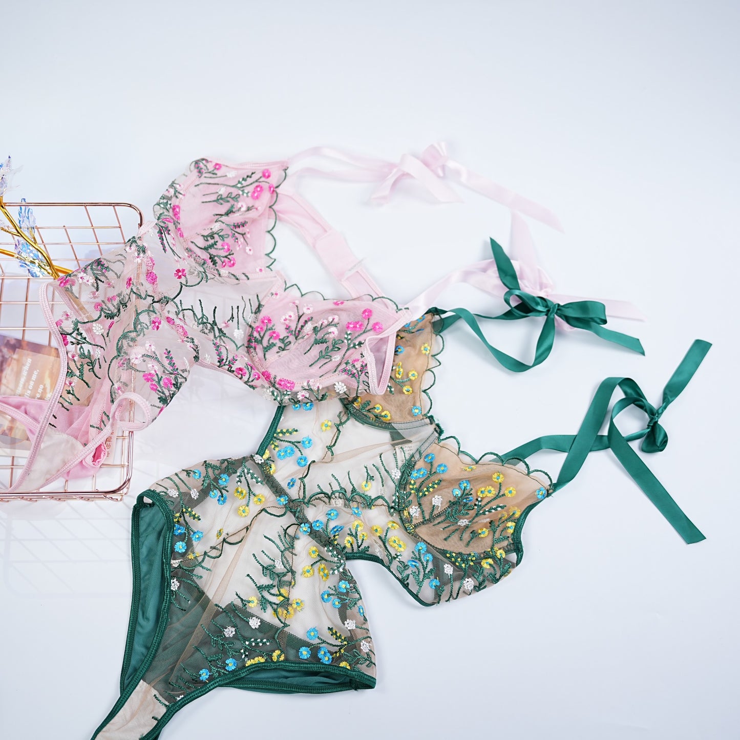 Lace Floral Embroidery Bodysuit