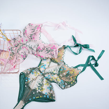 Lace Floral Embroidery Bodysuit