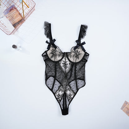 Vintage Lace Polka Dot Bodysuit