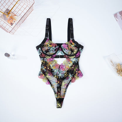 Floral Embroidery Lace Bodysuit