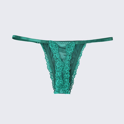 Green Lace Trim Push Up Bra Panty Set