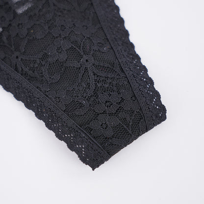 Plus Size Sheer Lace Thong Women's Sexy Lingerie Panty Set