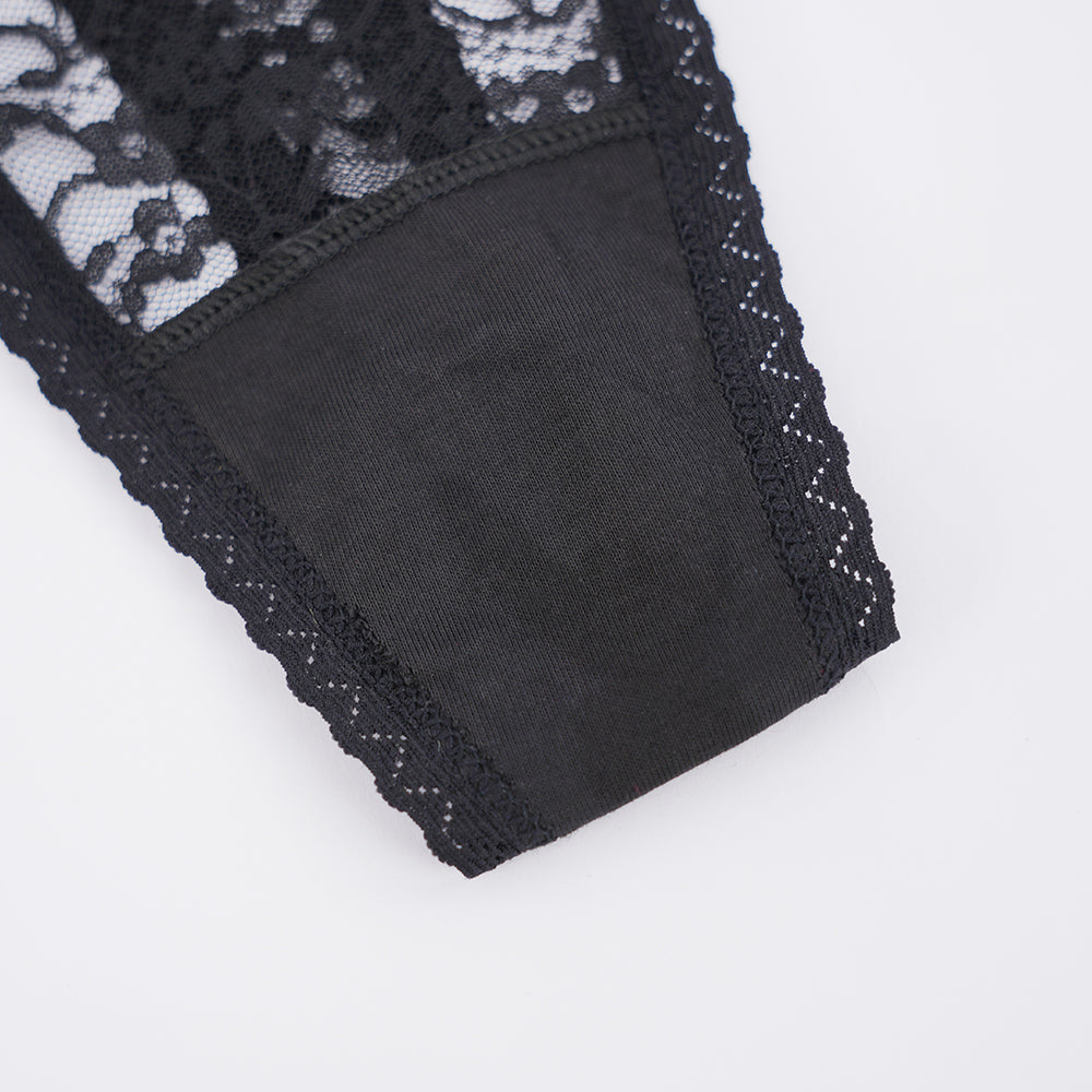 Plus Size Sheer Lace Thong Women's Sexy Lingerie Panty Set
