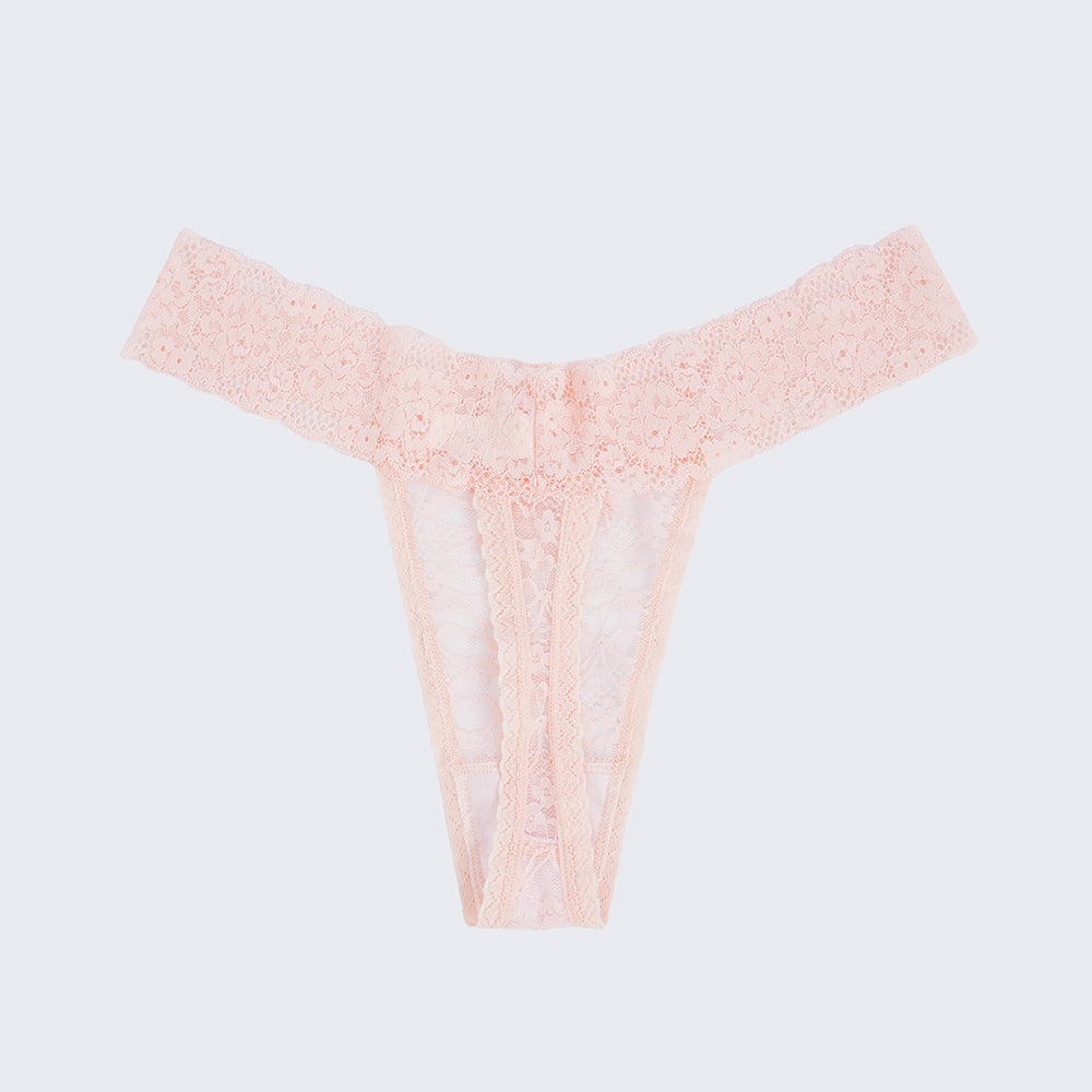 Plus Size Sheer Lace Thong Women's Sexy Lingerie Panty Set