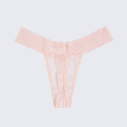 Plus Size Sheer Lace Thong Women's Sexy Lingerie Panty Set