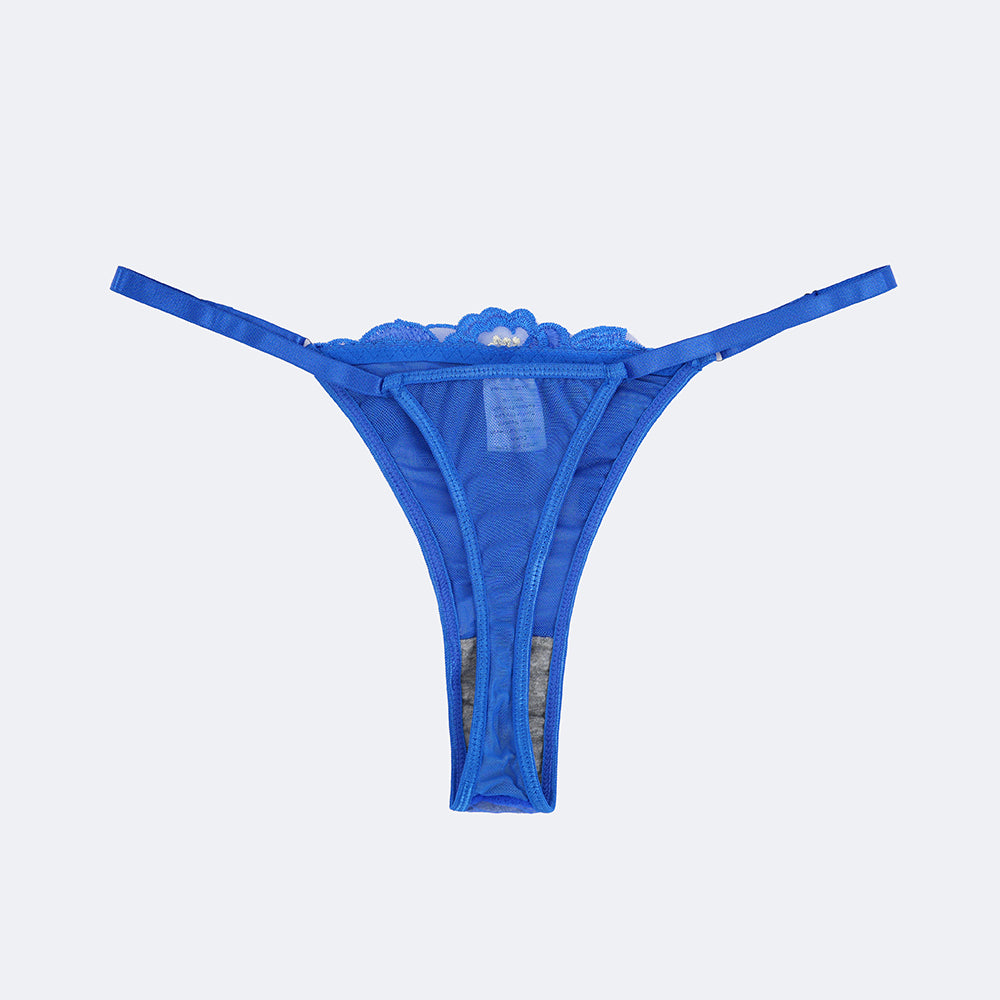 Plus Size Embroidered Sheer Bra Sexy Push Up Lingerie Set