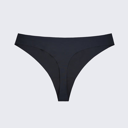 Seamless Ice Silk Low Rise Cotton Crotch Thong Panty