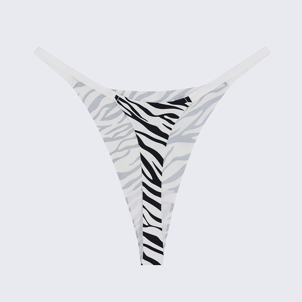 Ice Silk Seamless Low Rise Leopard Thong Panty