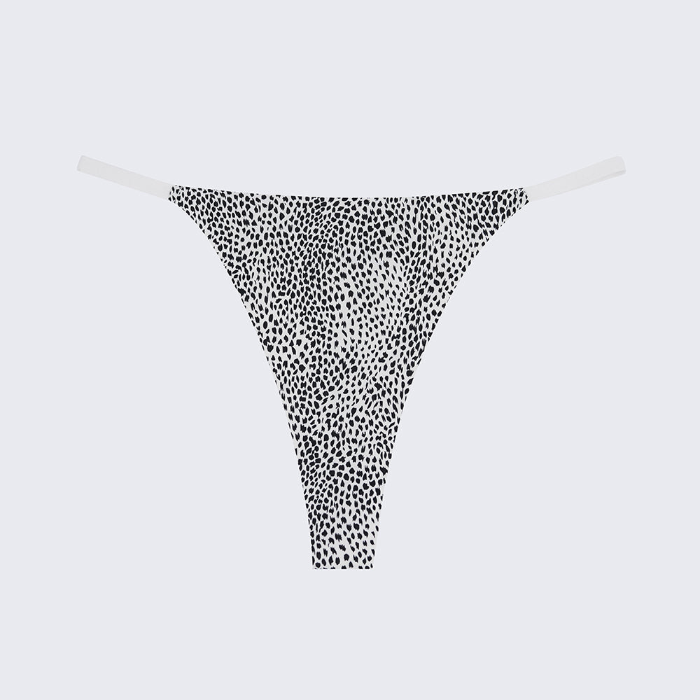 Ice Silk Seamless Low Rise Leopard Thong Panty