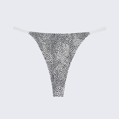 Ice Silk Seamless Low Rise Leopard Thong Panty