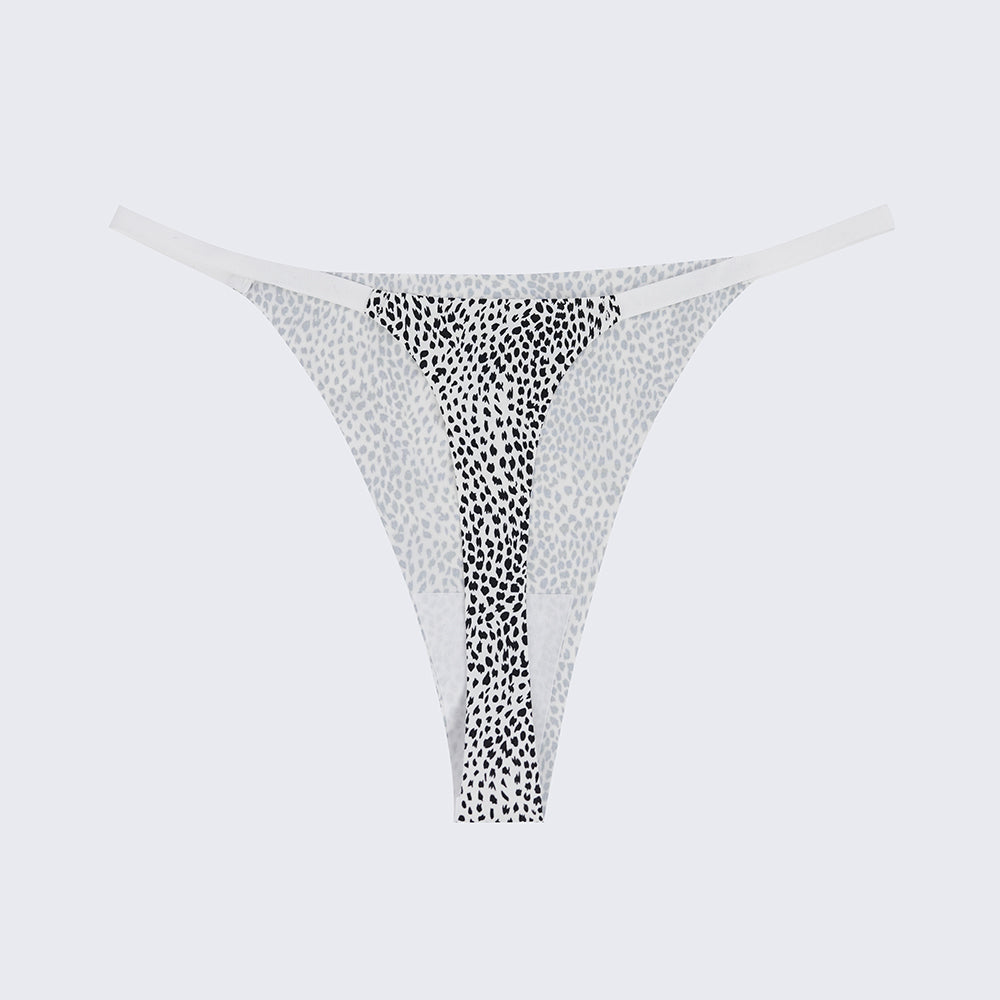 Ice Silk Seamless Low Rise Leopard Thong Panty