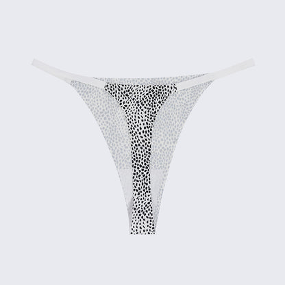 Ice Silk Seamless Low Rise Leopard Thong Panty
