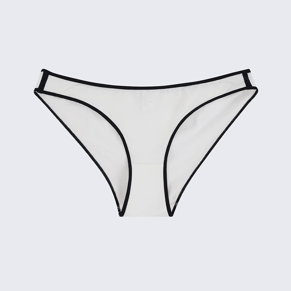 Plus Size Black White Color Block Low Rise Comfort Panty