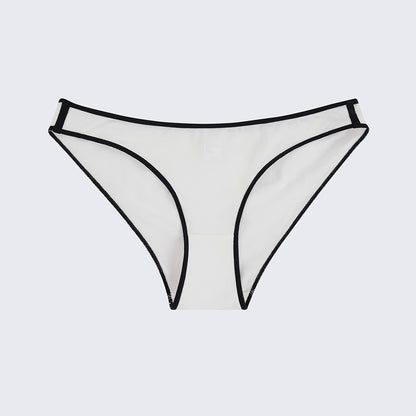 Plus Size Black White Color Block Low Rise Comfort Panty