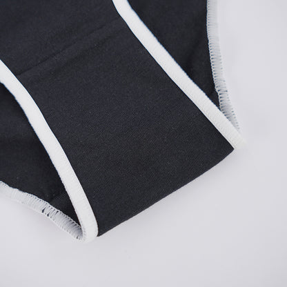 Plus Size Black White Color Block Low Rise Comfort Panty
