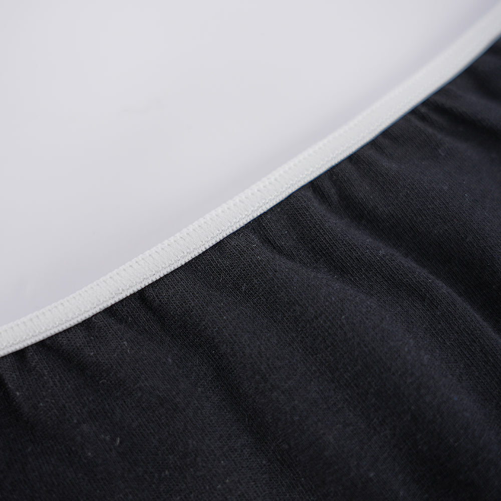 Plus Size Black White Color Block Low Rise Comfort Panty