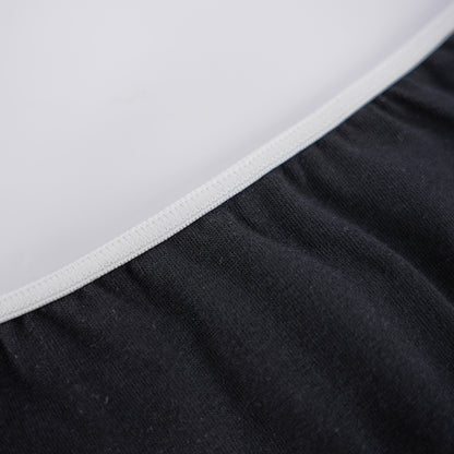 Plus Size Black White Color Block Low Rise Comfort Panty