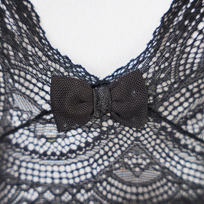 Sheer Embroidered Cutout Long Dress Fine Mesh Lingerie