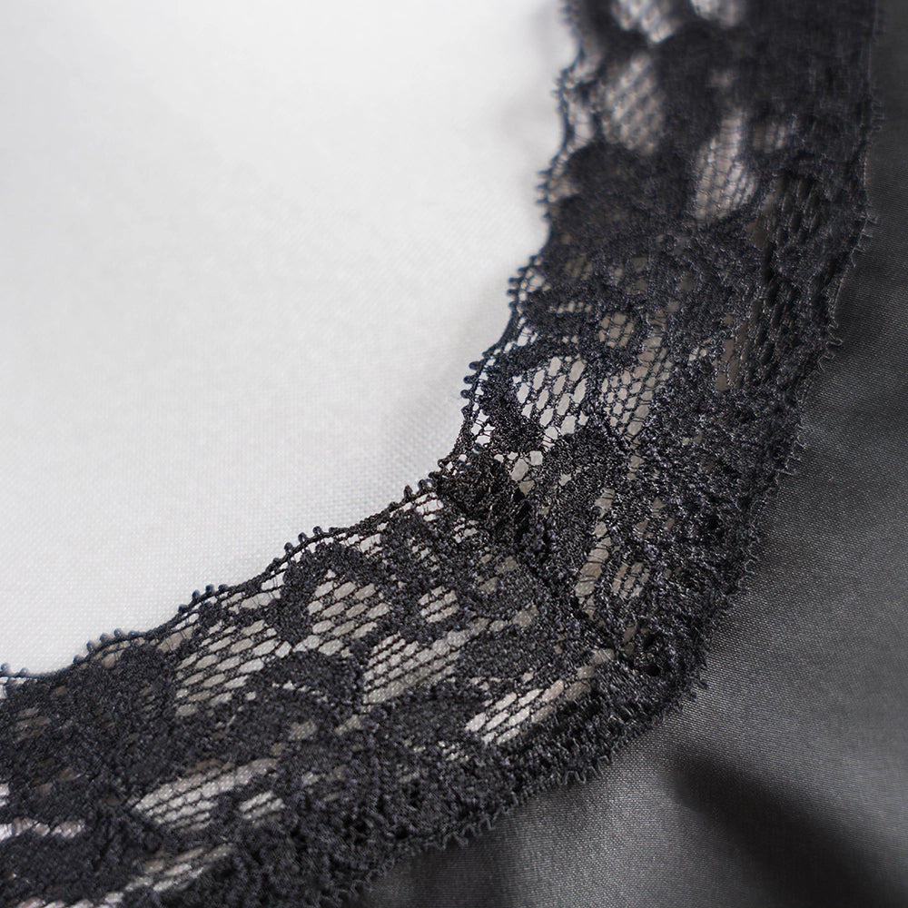 Silk Spaghetti Strap Lace Trim Camisole Pants Sleepwear Set