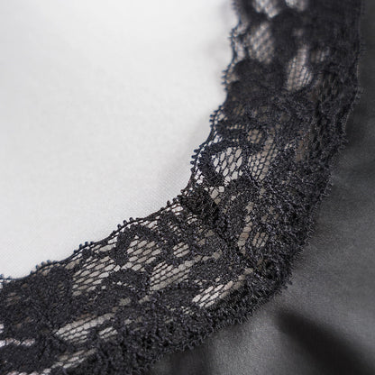 Silk Spaghetti Strap Lace Trim Camisole Pants Sleepwear Set