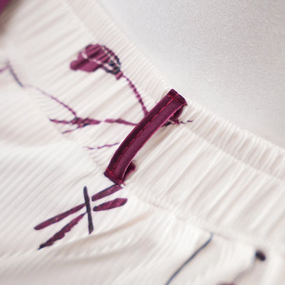 Silk Lace Trim Cutout Camisole Pants Sleepwear Set