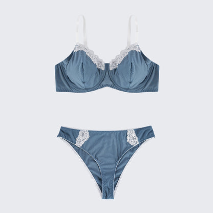 Plus Size Navy Blue Sexy Lace Lingerie Set
